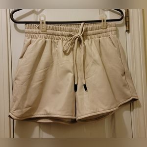 LNA Shorts, AMBIANCE Womens XS Faux Leather, Elastic & Drawstring Waist, Lined